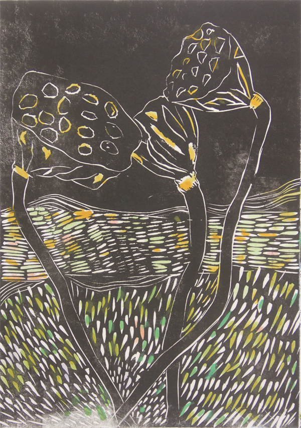 《莲蓬》何宇航 木刻版画.jpg 《莲蓬》何宇航 木刻版画.jpg